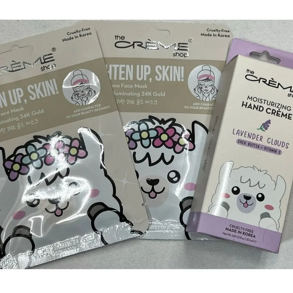 The Crème Shop Llama Face Mask & Lavender Hand Lotion Gift Set of 3